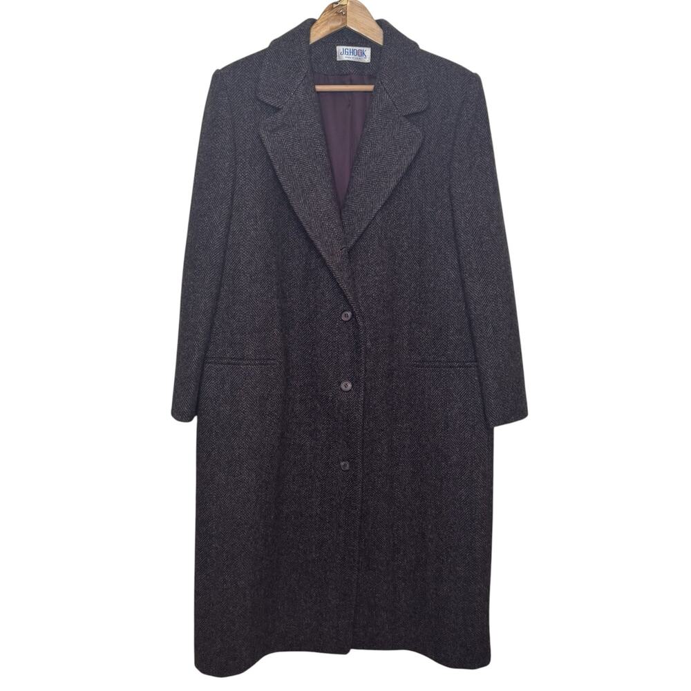 J.G. Hook 100% Wool Union Made Herringbone Double Breasted Coat